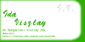 ida viszlay business card